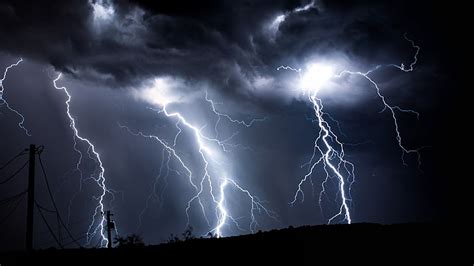 Thunder Lightning Sky Atmosphere Thunderstorm Darkness Storm