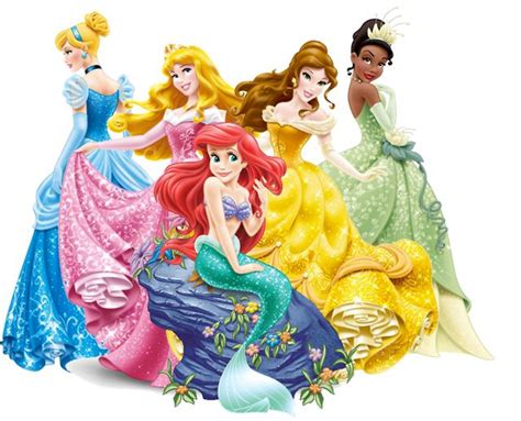 Disney Princesses Cinderella Aurora Ariel Belle And Tiana