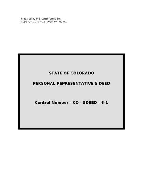 Colorado Deed Personal Form Fill Out And Sign Printable Pdf Template