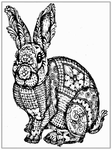 Free Rabbit Coloring Pages For Adult Realistic Coloring Pages