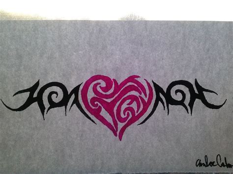 Tribal Heart Tattoo Drawing By Ambergen Dragoart