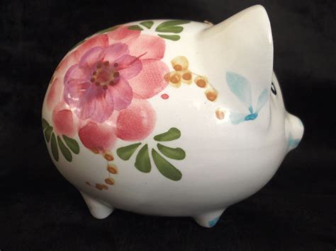 Vintage Ceramic Hand Painted Piggy Bank By By Musesvintage On Etsy