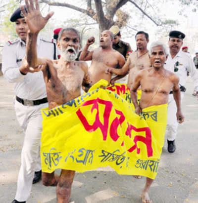 Protest Against Sanjay Singhs Rs Win Nude Protest In Assam Against