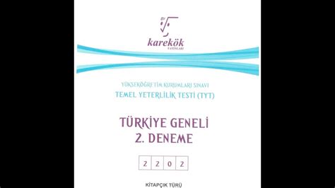 Karekök Yayınları Türkiye Geneli TYT 2 Denemesi Geometri Çözümü YouTube