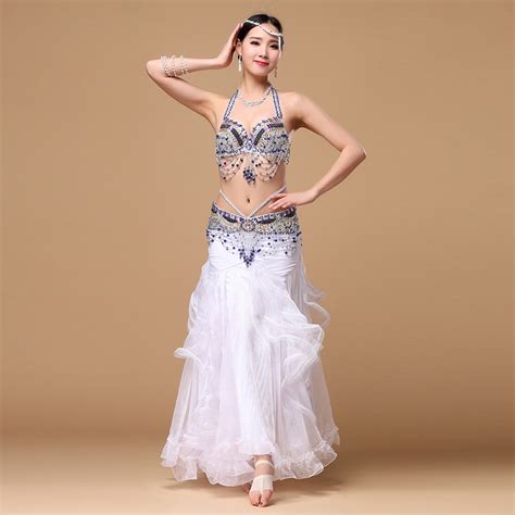 Buy Performance 2016 Belly Dancing Clothing Oriental Dance Outfit 3pcs Set Bra