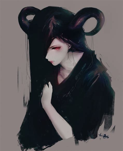 Arts, black, characters, dark, demon, devil men, picture, pictures, red eyes, tattoo, anime submitted by redspider 5 years ago. Aoi Ogata, red eyes, demon girls, anime girls, digital art ...