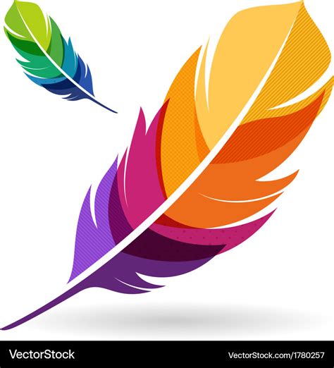 Colorful Feather Royalty Free Vector Image Vectorstock