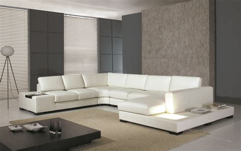 Modern White Bonded Leather Sectional Sofa T35
