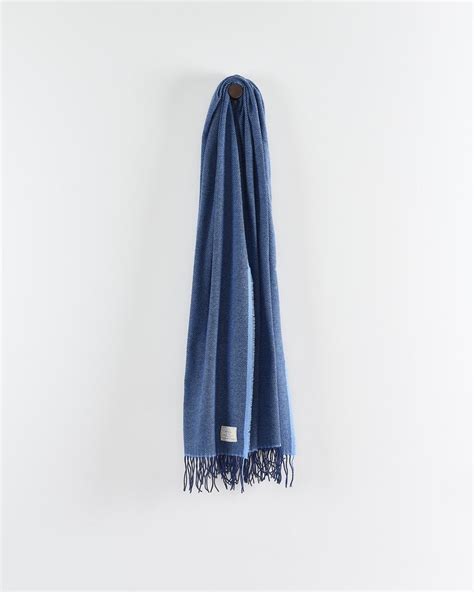 Sandymount Scarf In Navy Cashmere And Merino Wool Blend Scarf Avoca