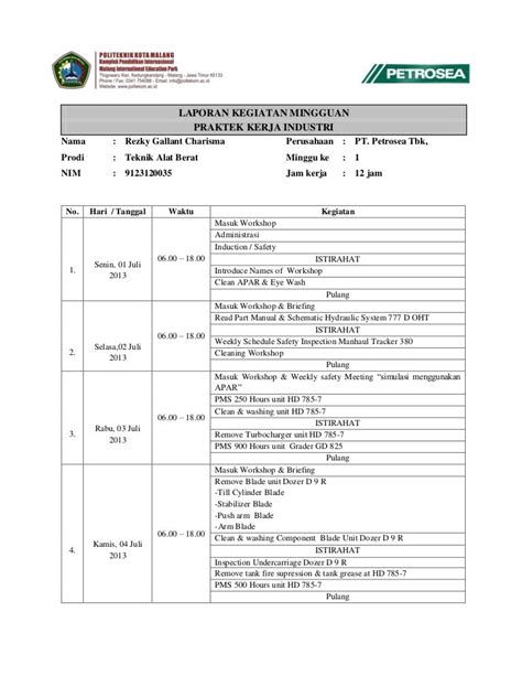 Contoh Laporan Kerja Harian Pns Excel Imagesee