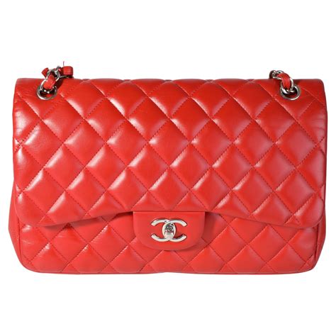 Chanel Red Quilted Lambskin Medium Classic Double Flap Bag At 1stdibs