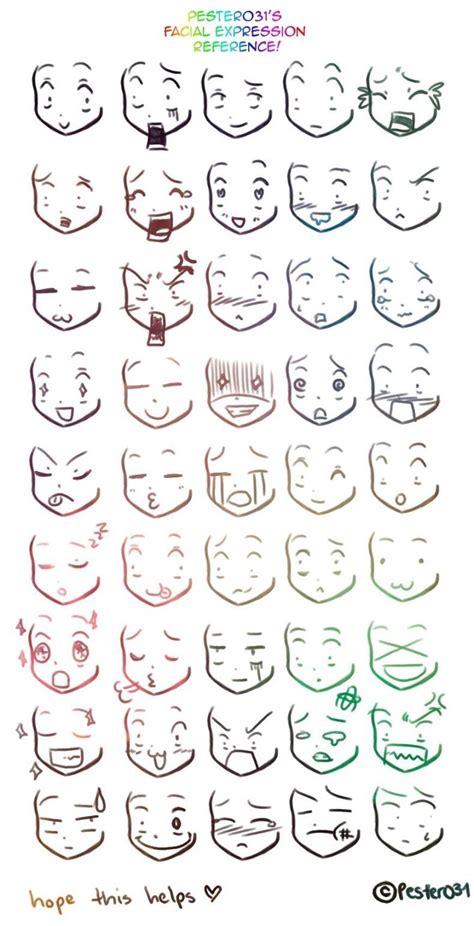 A Note On Drawing Chibi Faces 3 In 2020 Anime Expressions Chibi