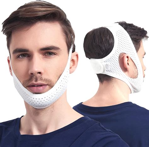 anti snoring cpap users comfortable mesh white cpap chin straps for men women