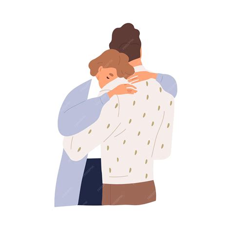 Premium Vector | Couple of sad woman and man hugging to support each