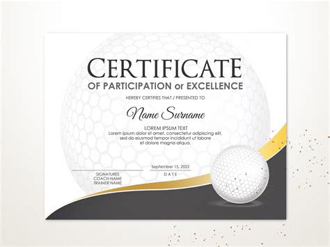 Editable Golf Certificate Template Sport Certificate Award Etsy In