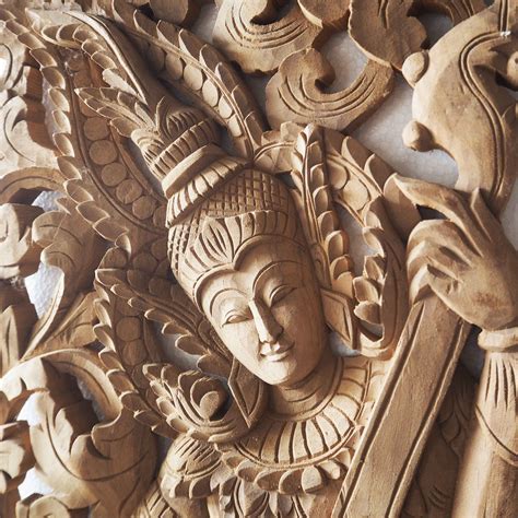 Buy Tropical Angel Carving Wooden Panel Online