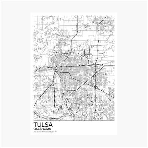L Mina Fotogr Fica Mapa De Tulsa Arte De La Pared Con Impresi N De