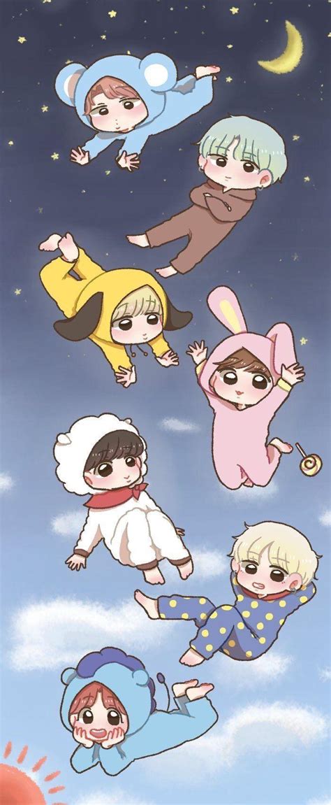 Find aesthetic bts wallpapers hd for desktop computer. Chibi BTS Wallpapers - Wallpaper Cave