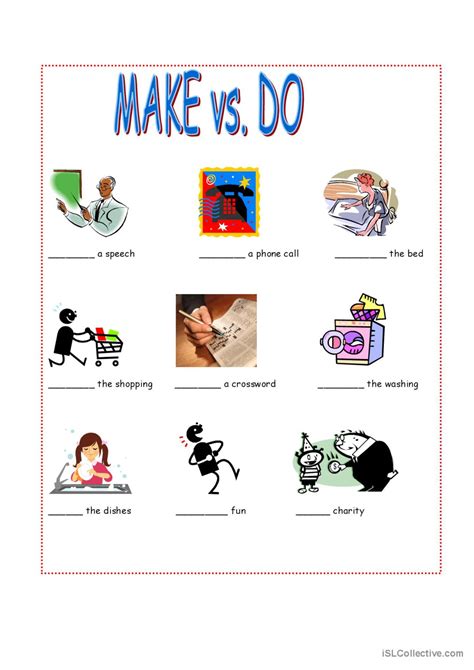 Make Vs Do English Esl Worksheets Pdf And Doc