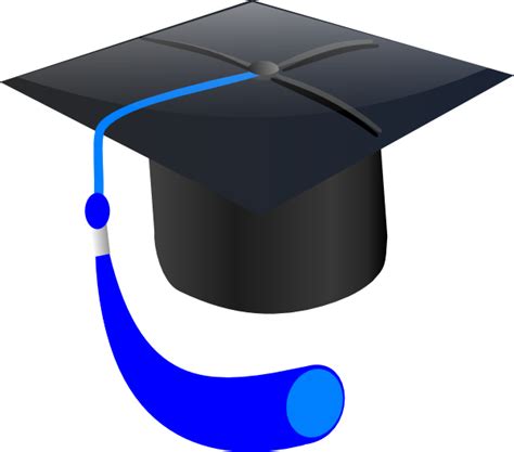 Blue Graduation Cap Clip Art Graduation Cap With Blue Tassel Png