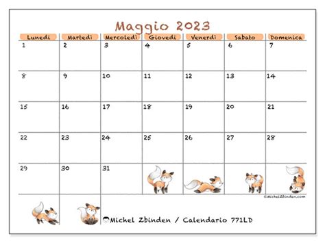 Calendario Maggio 2023 Da Stampare “44ld” Michel Zbinden Ch