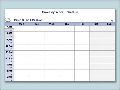 Blank Weekly Employee Schedule Template Calendar Template 2020