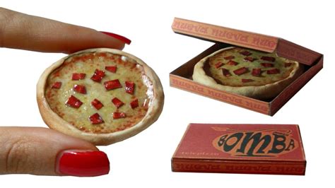 Diy Miniature Pizza With Box For Dollhouse Tutorial Crafts Comida