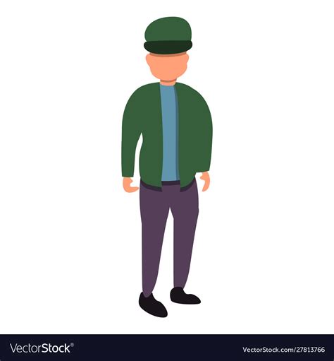 Man With Cap Icon Cartoon Style Royalty Free Vector Image