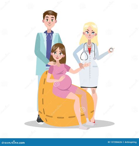 Pregnant Woman In A Hospital With Doctor Stock Vector Illustration Of Expecting Medicine