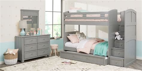 Cottage Colors Gray Twintwin Step Bunk Bed Rooms To Go
