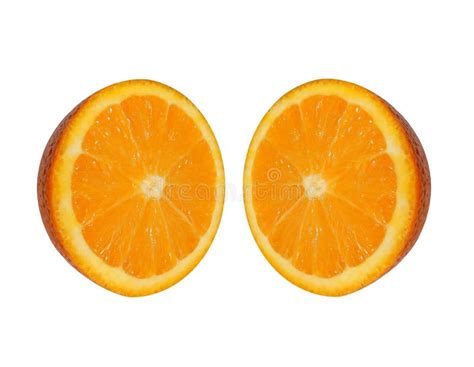 2 Halves Of Orange On An Isolated White Background Stock Image Image