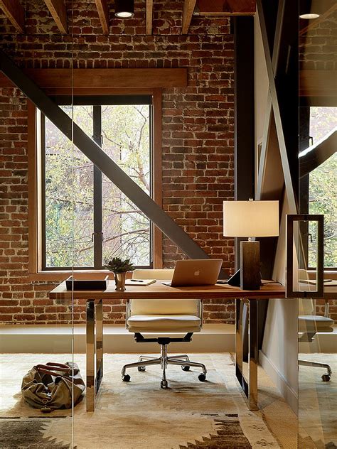 Trendy Textural Beauty 25 Home Offices With Brick Walls