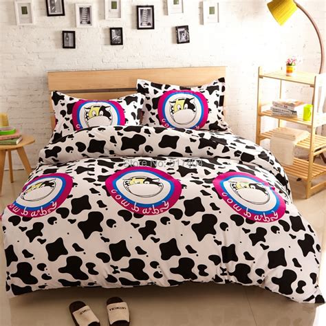 Cow Print Bedding200 230cm Queen Size Cow Bed Sheetscoverlet And Plaids Queenmilk Cow Print