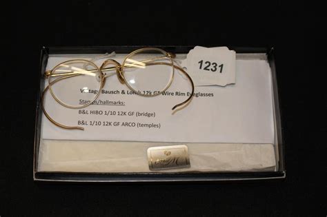 lot bausch and lomb 12k gold filled wire rim eyeglasses