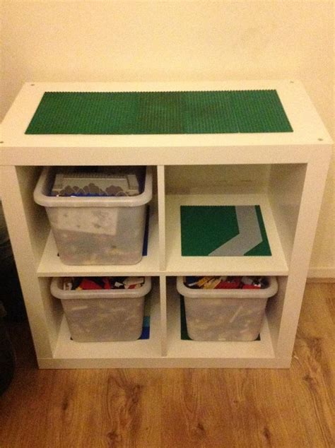 My Version Of An Ikea Hack Lego Storage Table Lego Table With Storage