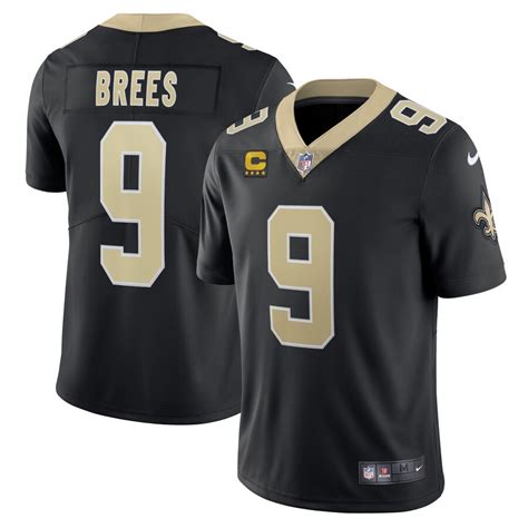 Mens Nike Drew Brees Black New Orleans Saints Captain Vapor Limited Jersey