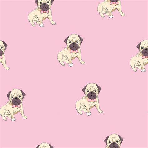 Cute Cartoon Dog Wallpaper Vector Seamless Pattern With Cute Cartoon