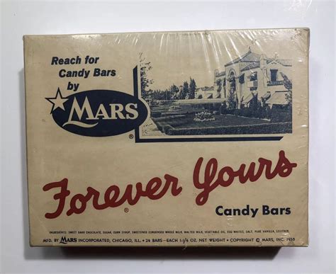 Vintage Candy Box Mars Forever Yours Chocolate Bars 1958 Ships Free In