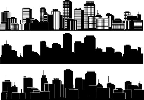 City Silhouette Skyline Building Black And White City Silhouette Png