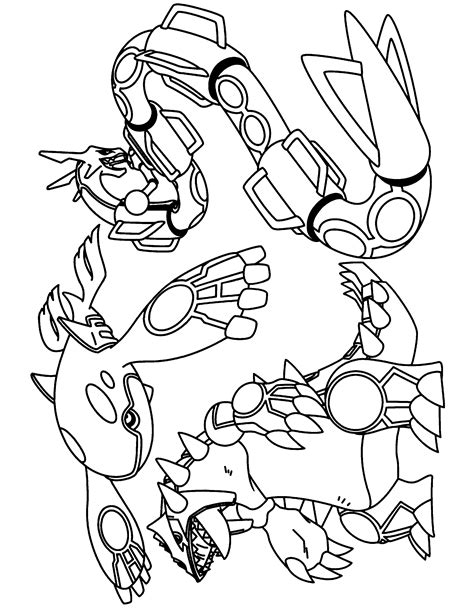 Groudon Kyogre Rayquaza Coloring Pages Coloring Pages