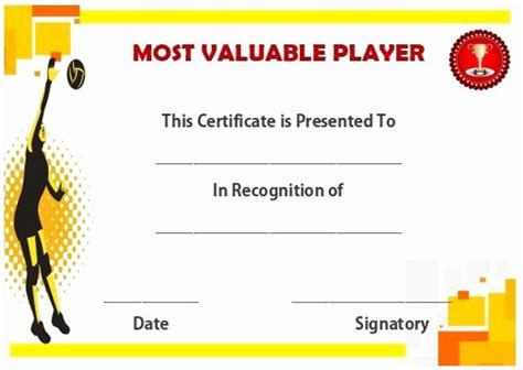 50 Player Of The Game Certificates