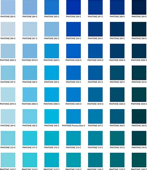 Pantone Color Chart Fifty Shades Of Teal Turquoise Aqua And Blue