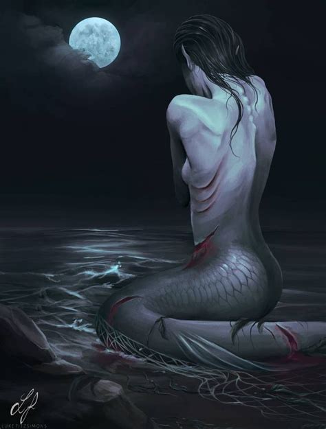 Wounded Mermaid By Lukefitzsimons On Deviantart Mermaid Artwork