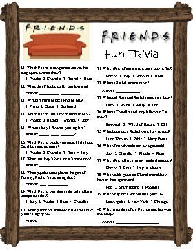 We'll be there for you with this ultimate friends quiz. Friend's trivia covers a TV show that has been popular for many years.