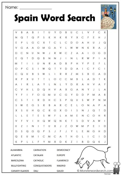 Spain Word Search Making Words English Vocabulary Words Free