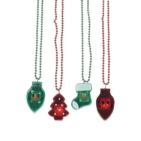 Fun Express Holiday Light Up Necklace For Christmas Jewelry