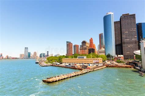 New York City Manhattan Downtown View Over Hudson Editorial Stock Photo