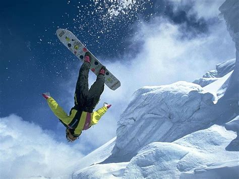 Extreme Fun Extreme Snowboarding Winter Mountains Hd Wallpaper