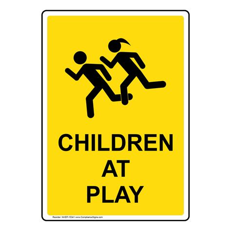 Vertical Sign Child Safety Children At Play