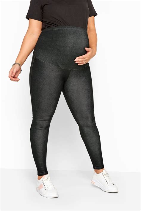 Bump It Up Maternity Black Jeggings With Comfort Panel Plus Size 16 To